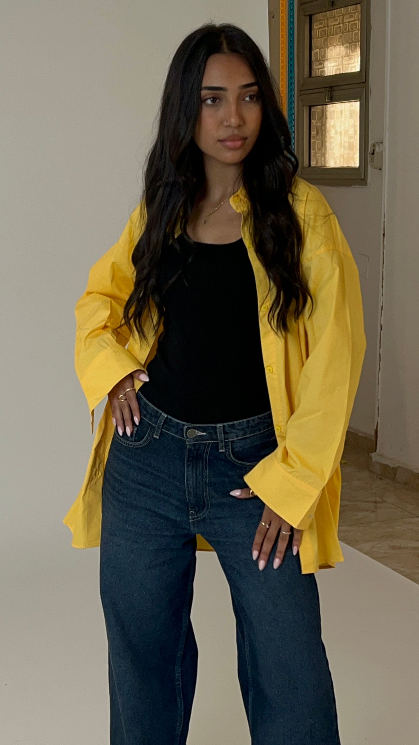 Sunflower yellow over size shirt