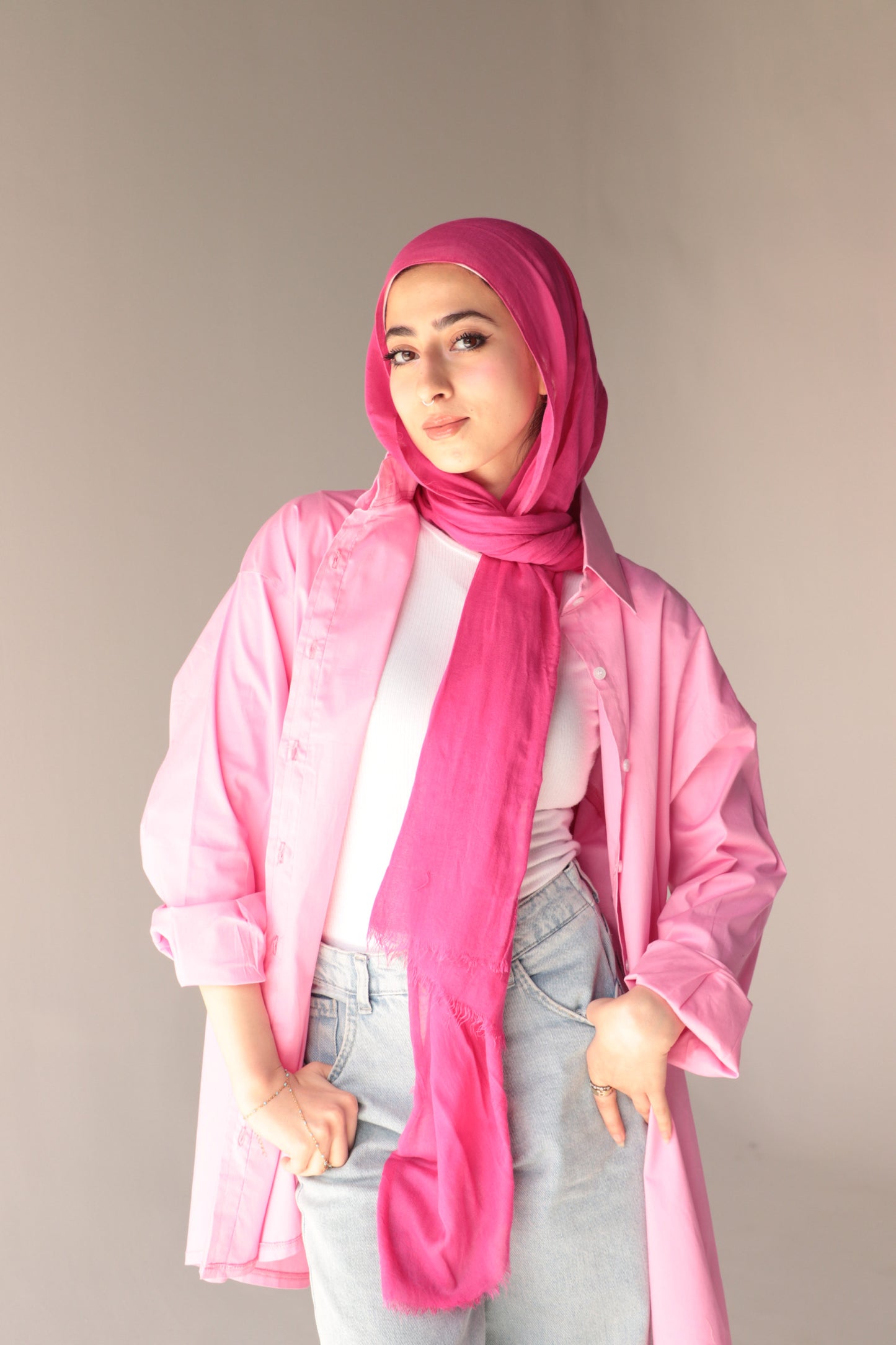 pink over size shirt