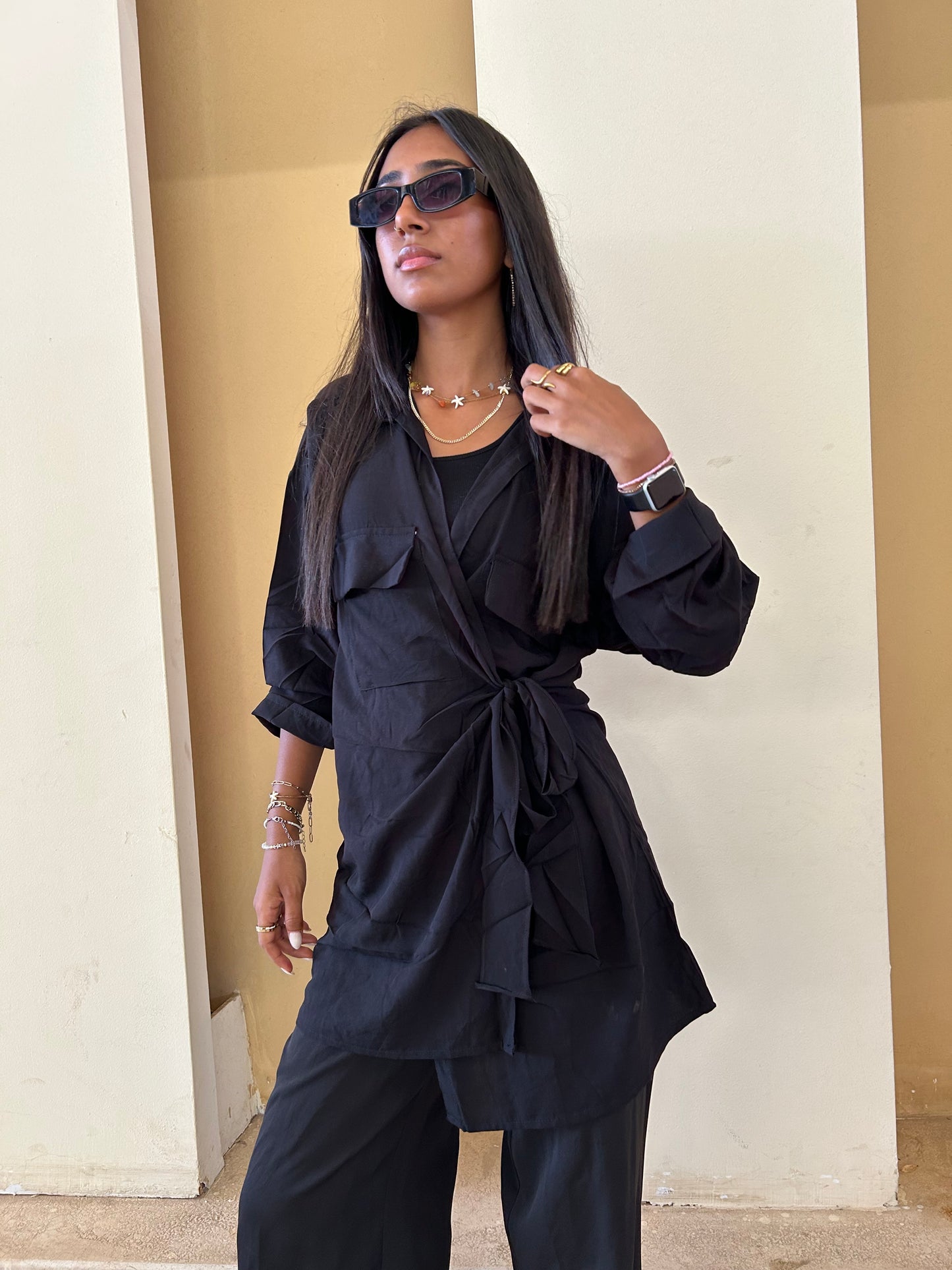 Black Tie blouse (90% cotton ) via