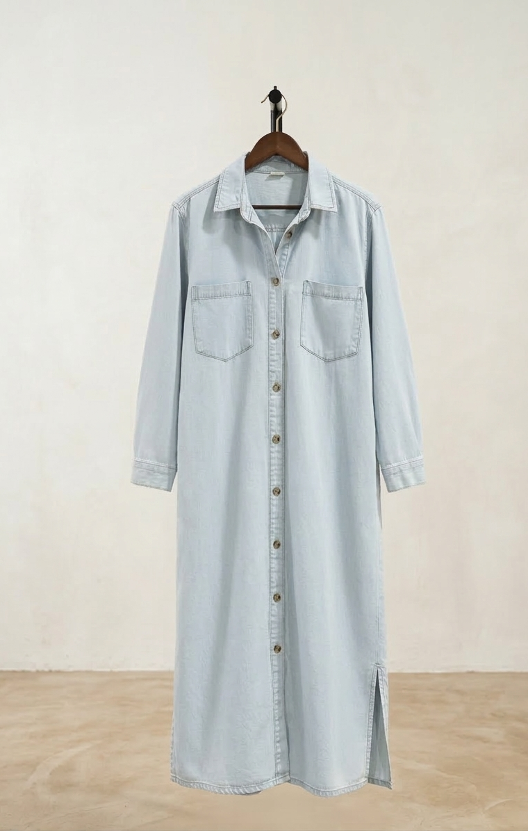 Denim shirt dress