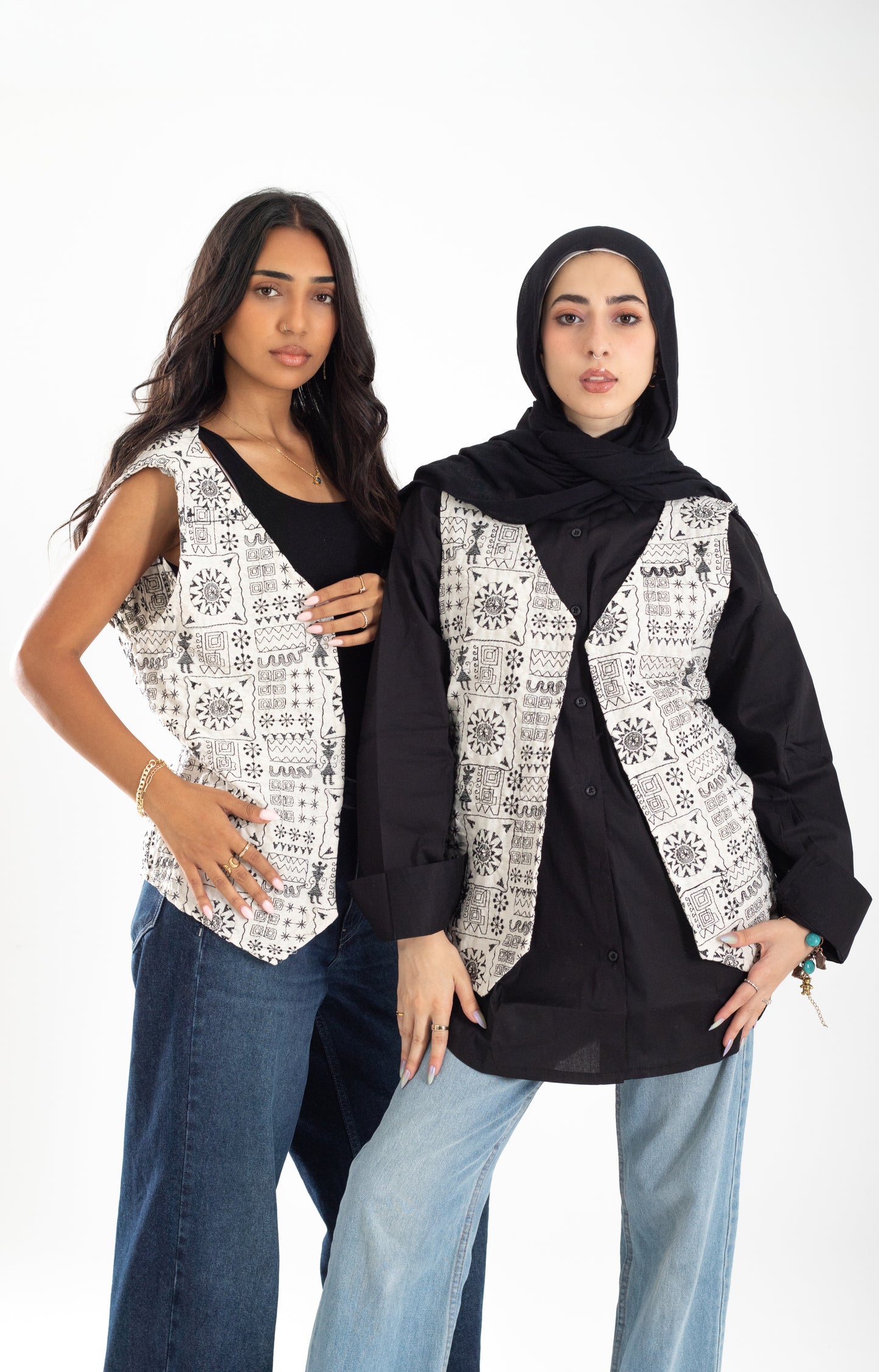 linen embrodiery vest