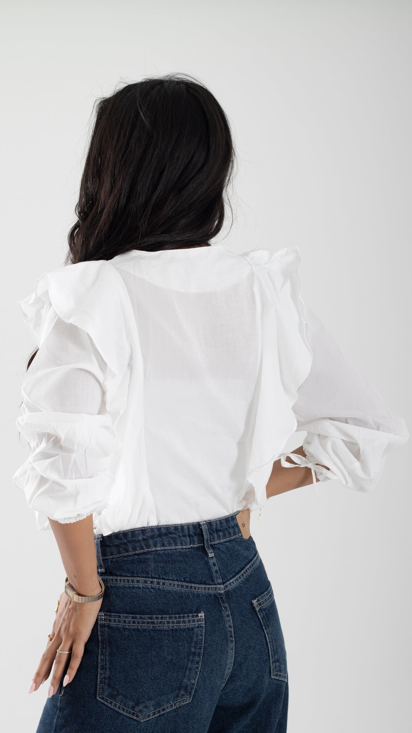 White Boho ruffle voil via