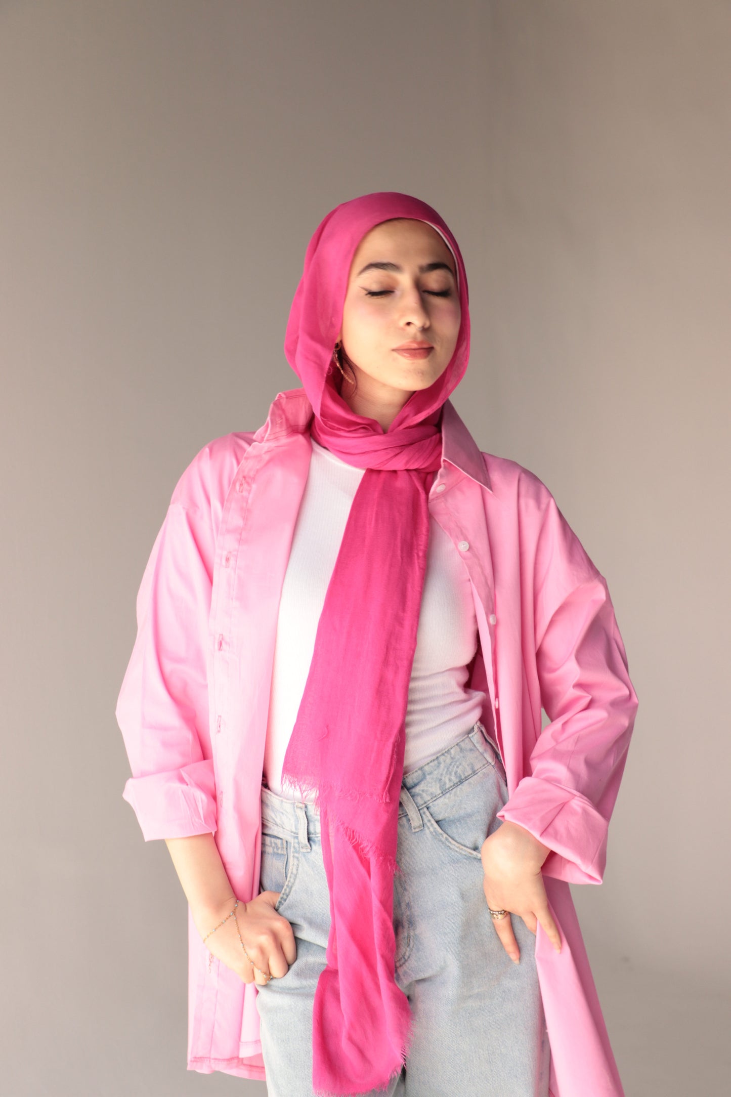 pink over size shirt