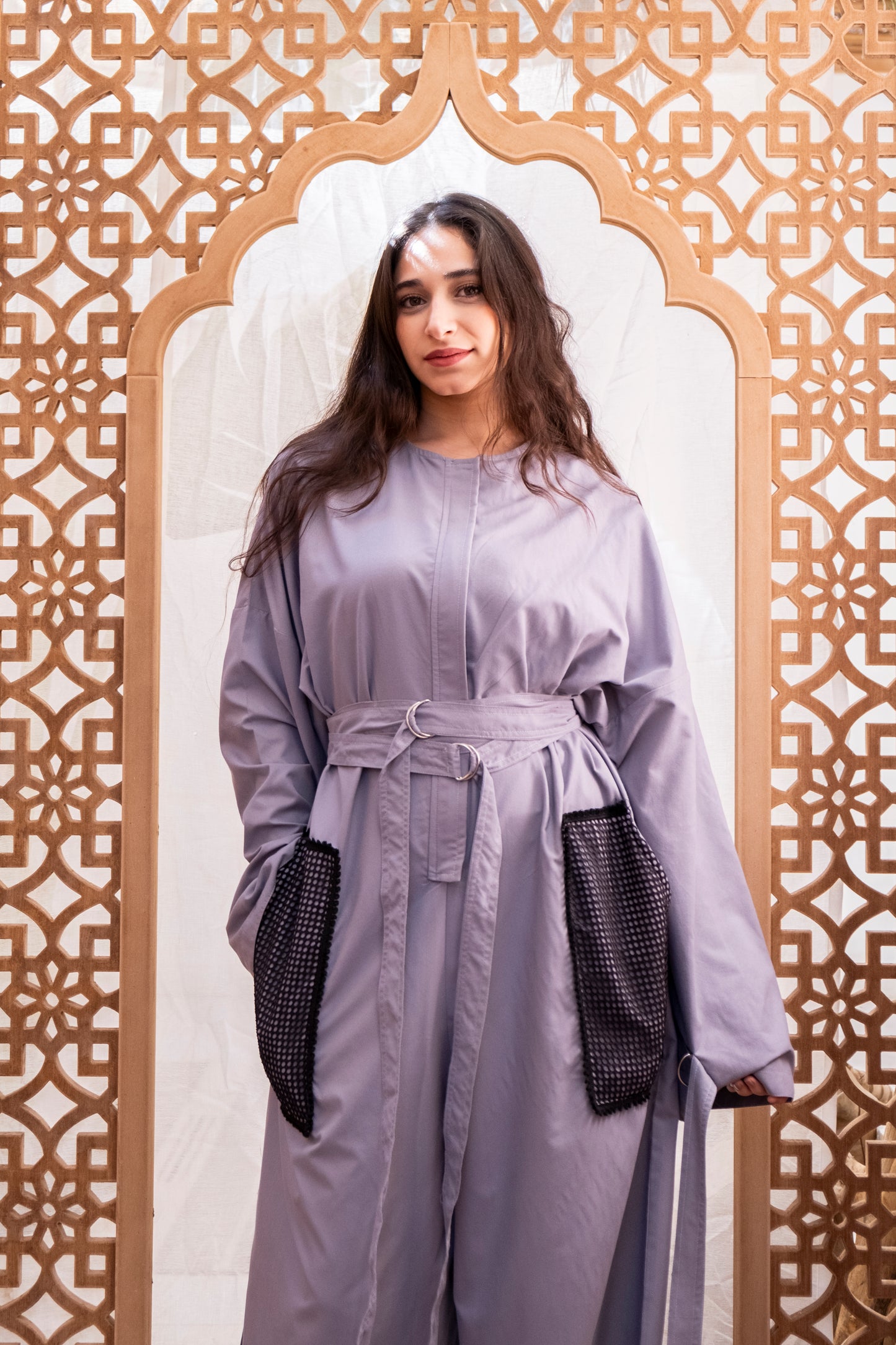 jumpsuit with lace pocket