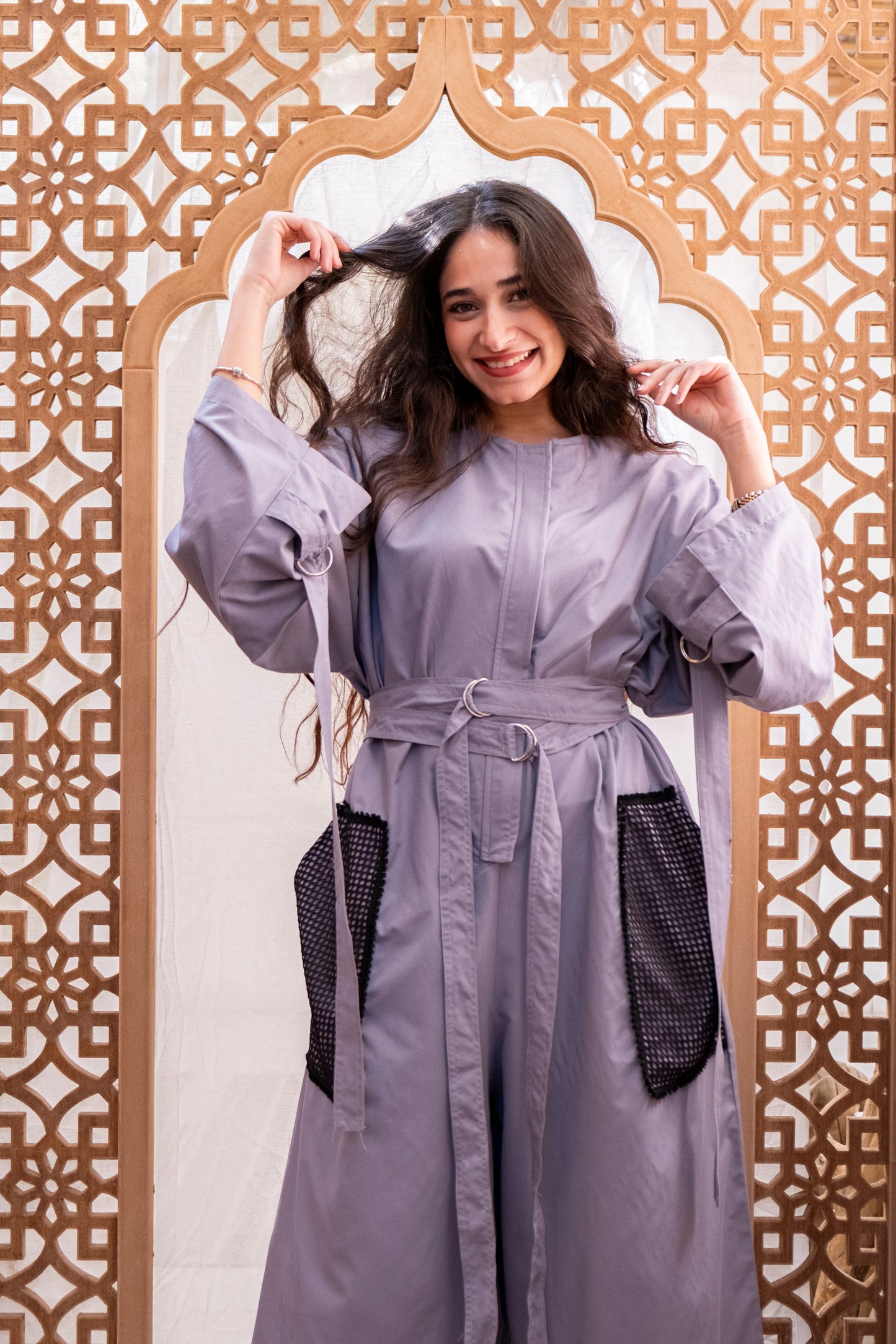 jumpsuit with lace pocket