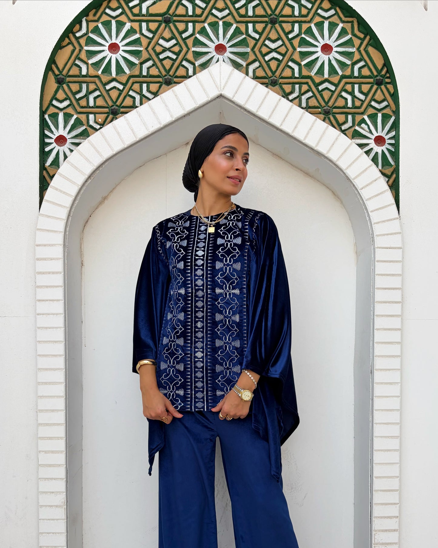 velvet embrodery set (navy)