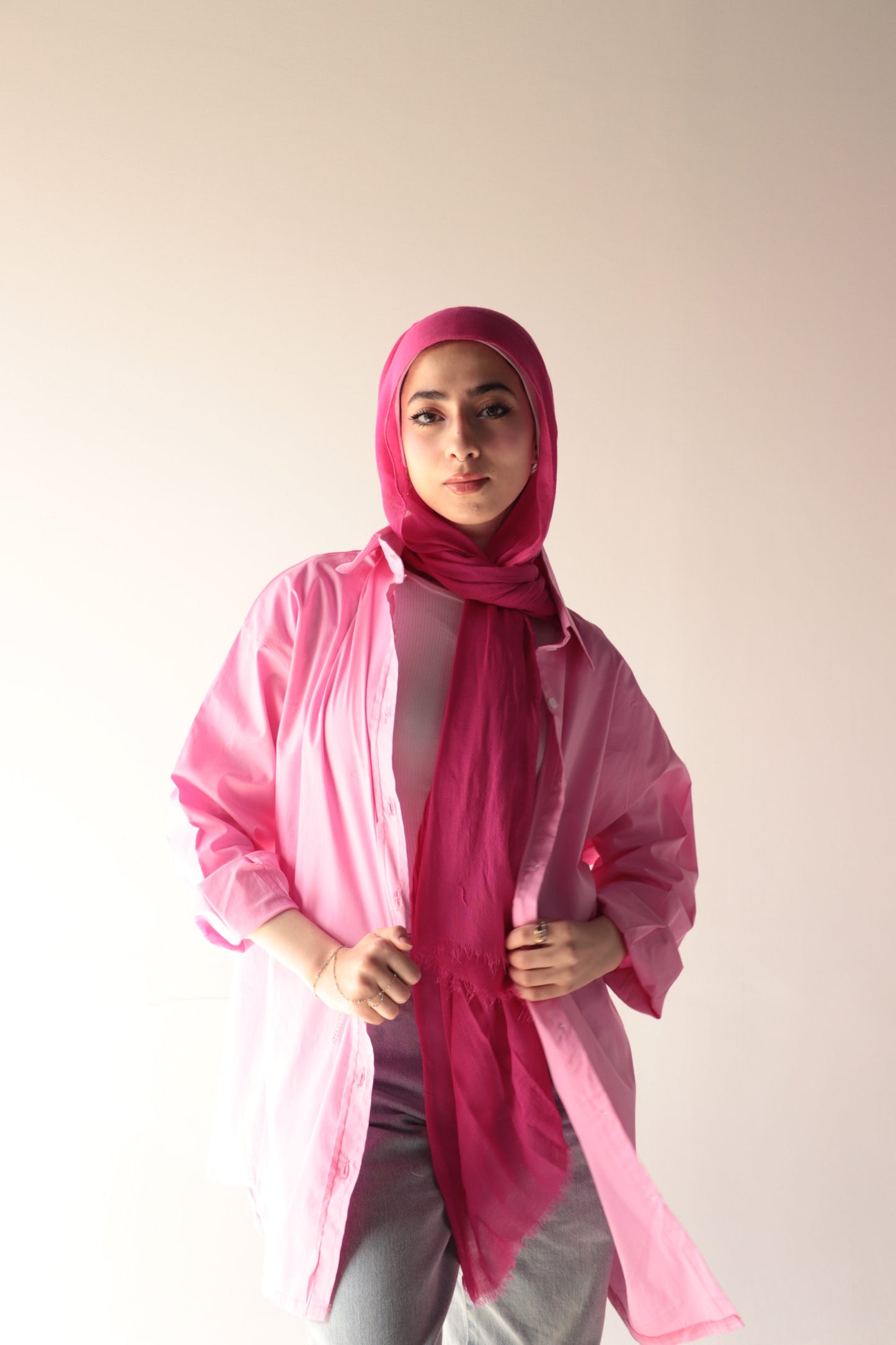 pink over size shirt