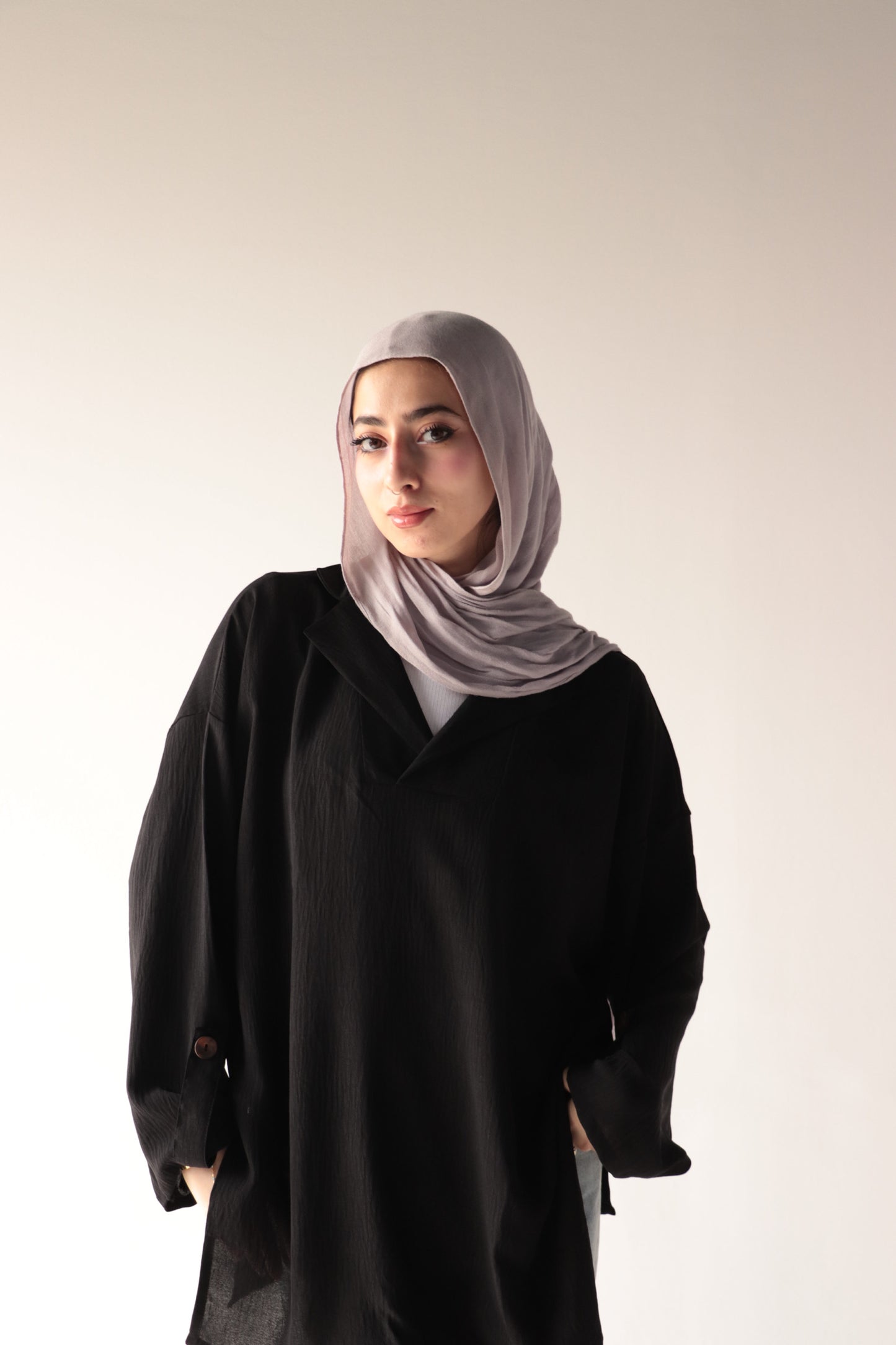 black crepe blouse