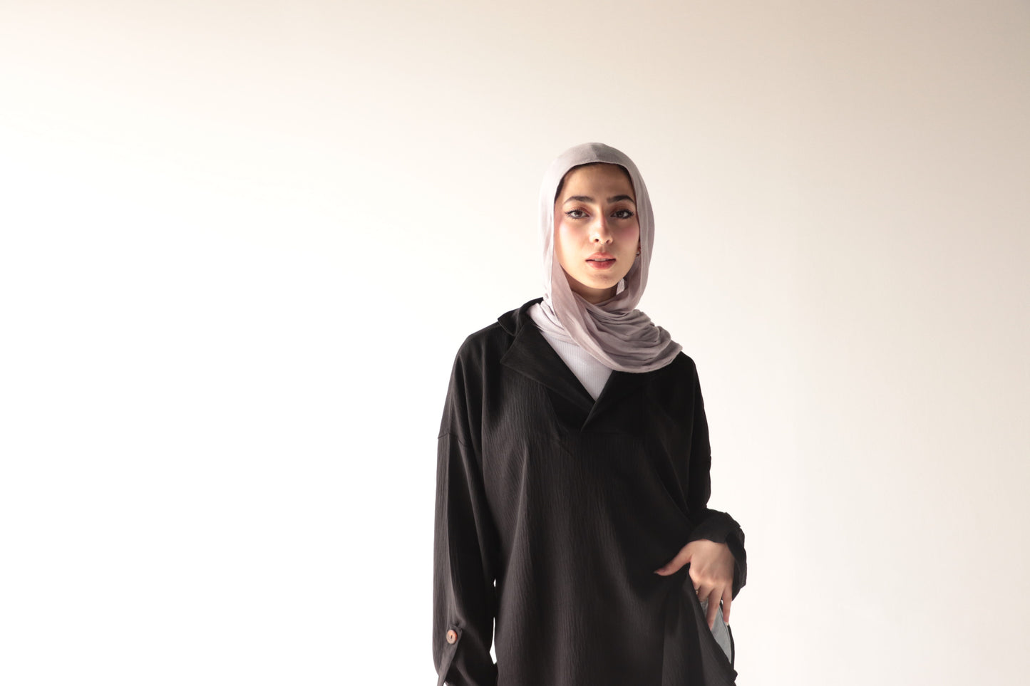black crepe blouse