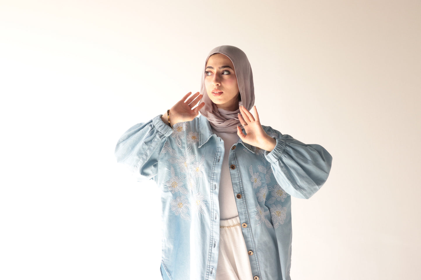 denim embrodery shirt