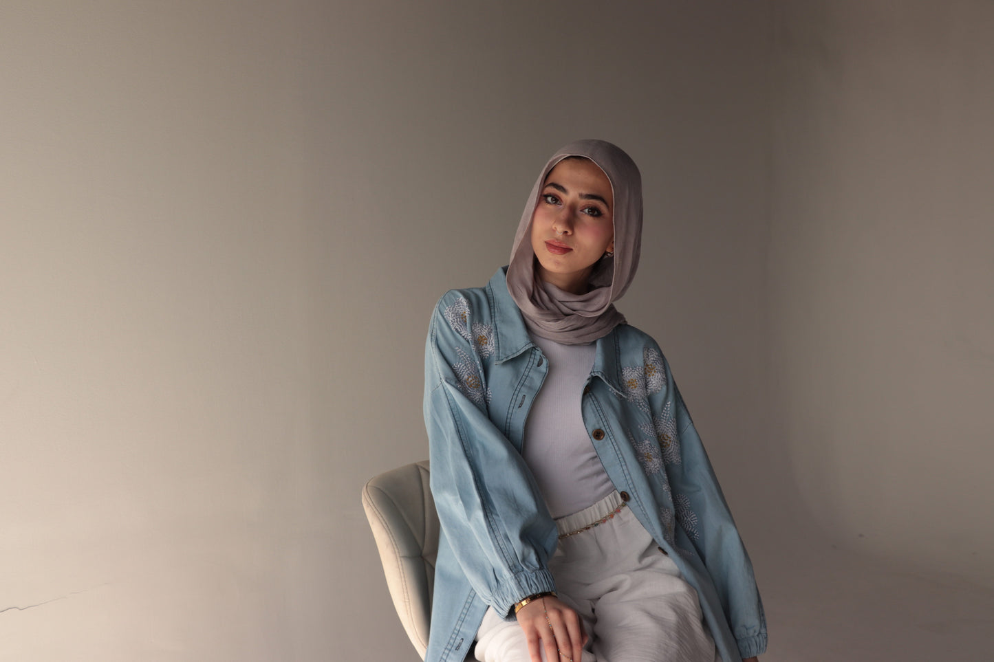 denim embrodery shirt