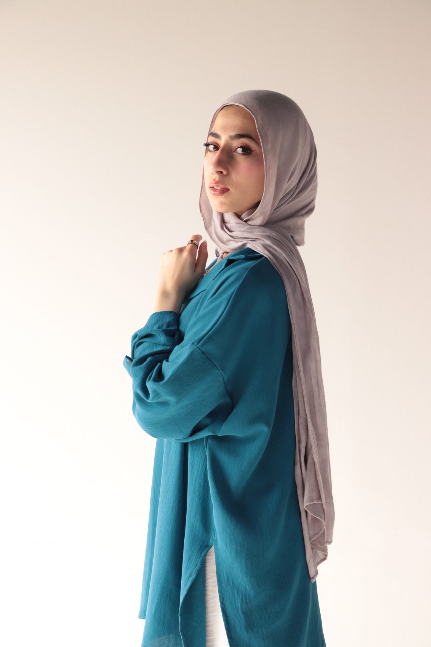 blue-cobalt crepe blouse
