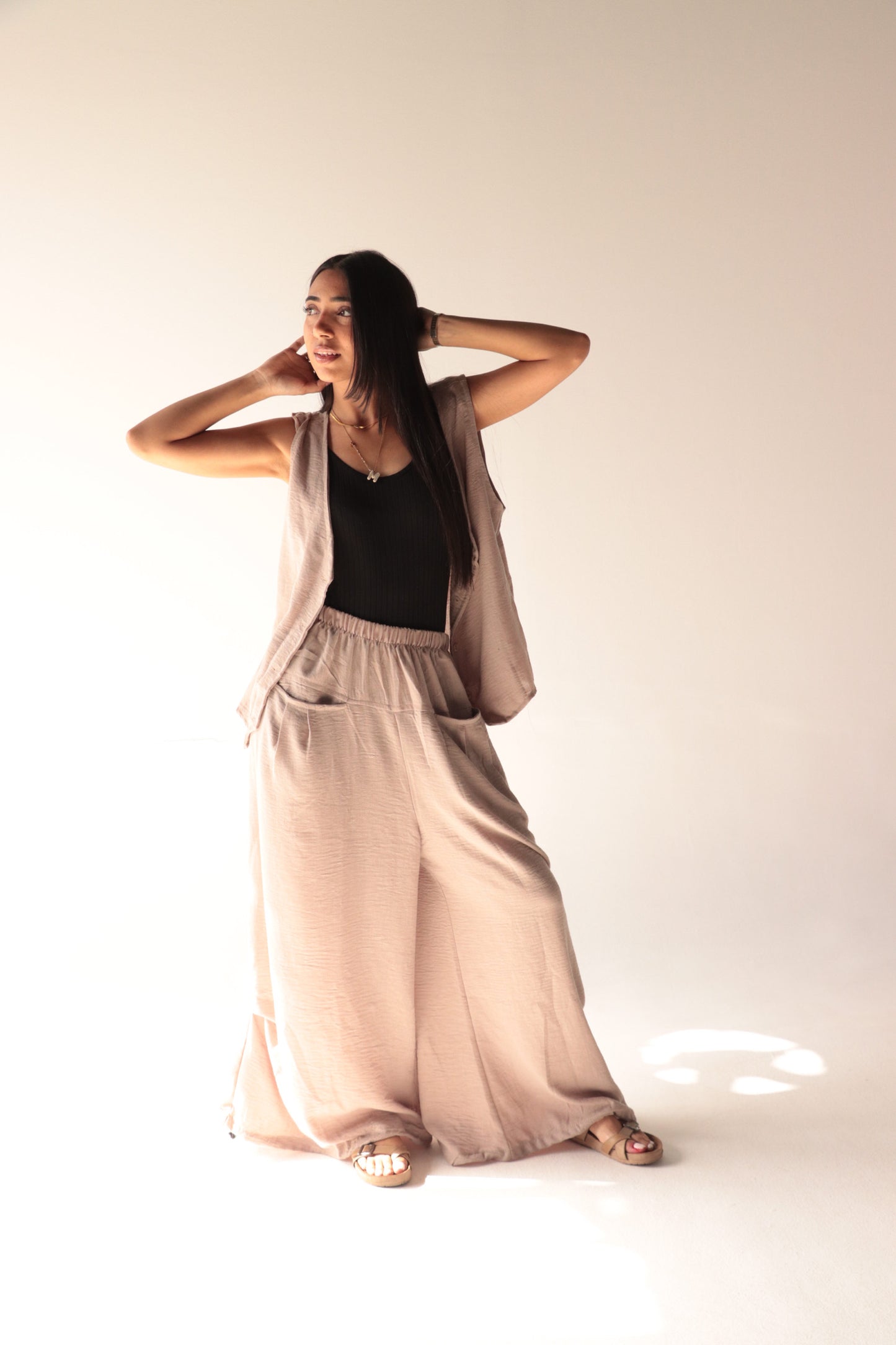 bohimi vest linen set