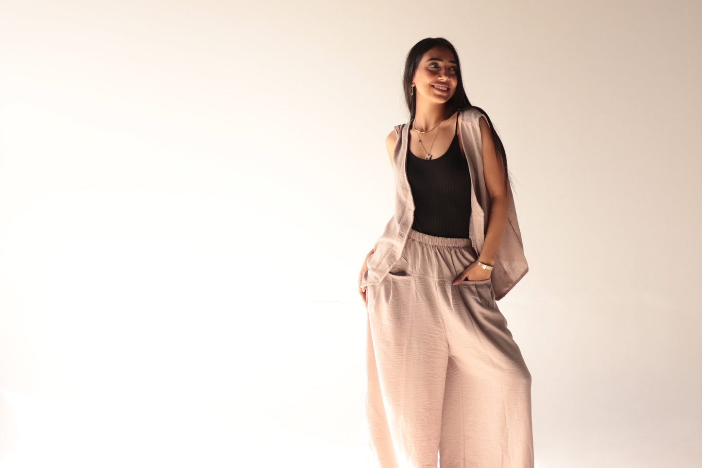 bohimi vest linen set