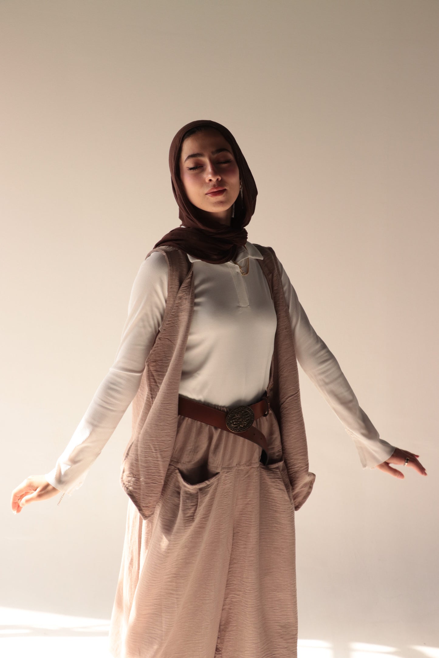 bohimi vest linen set