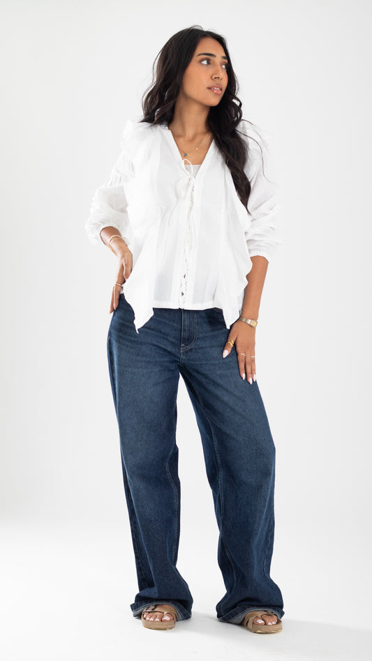 White Boho ruffle voil via