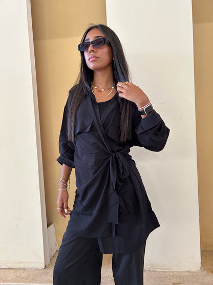 Black Tie blouse (90% cotton ) via
