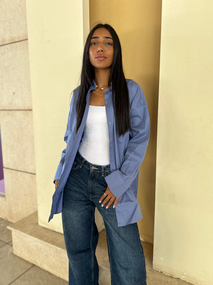 Indigo over size shirt