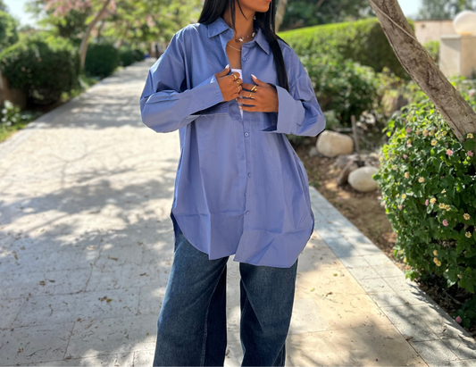Indigo over size shirt