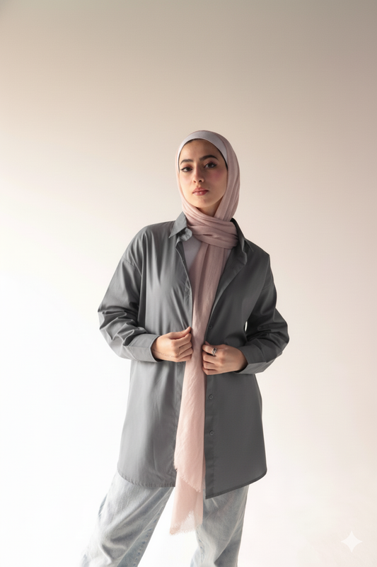 gray oversize shirt