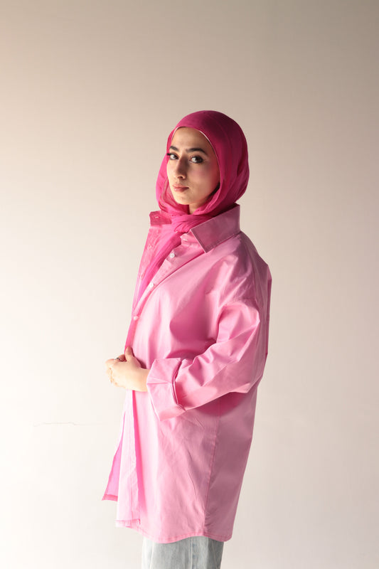 pink over size shirt