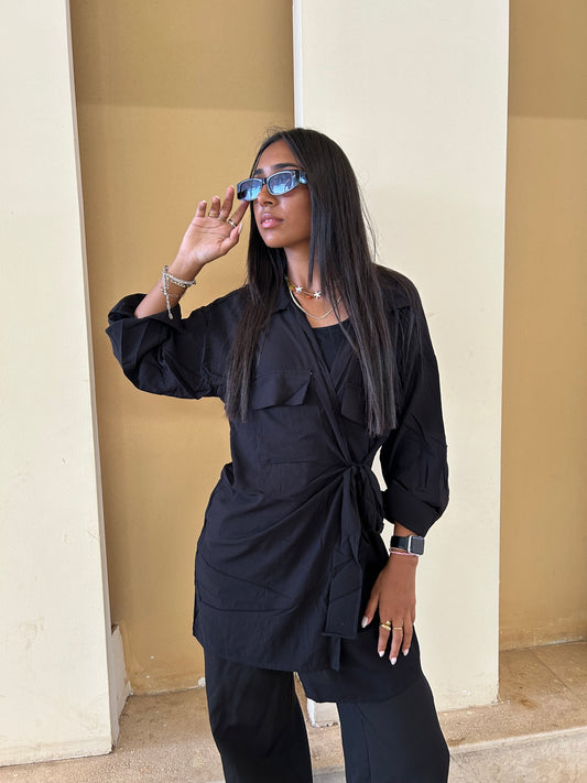 Black Tie blouse (90% cotton ) via