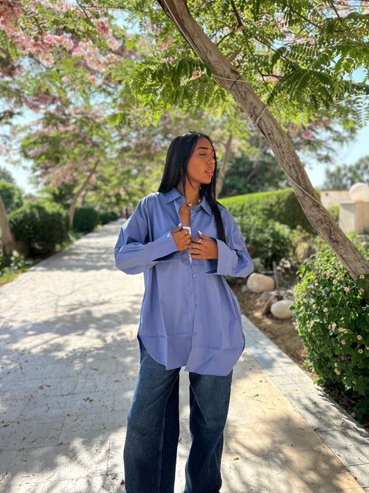 Indigo over size shirt