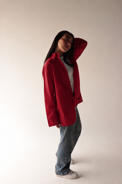 Red oversize shirt