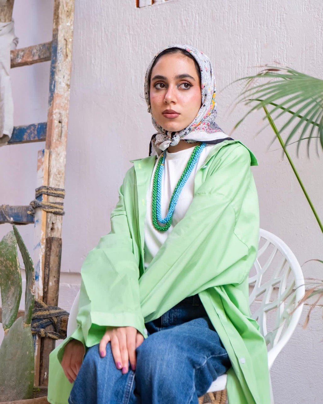 Apple green oversize shirt
