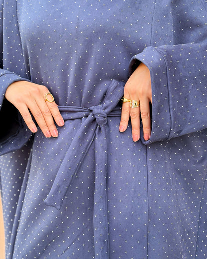suede studs abaya (navy)
