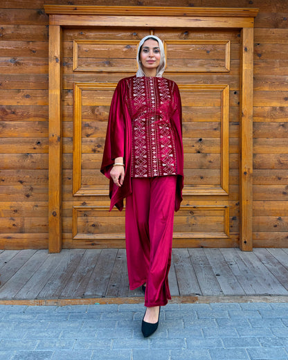 velvet embrodery set (burgandy)