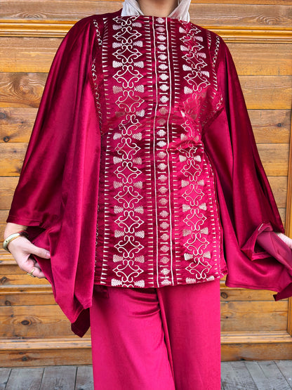 velvet embrodery set (burgandy)