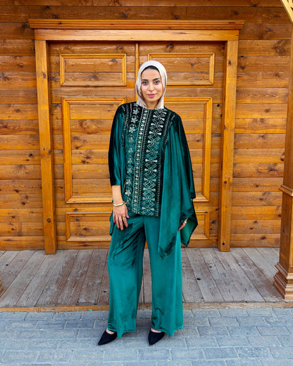 velvet embrodery set (green)