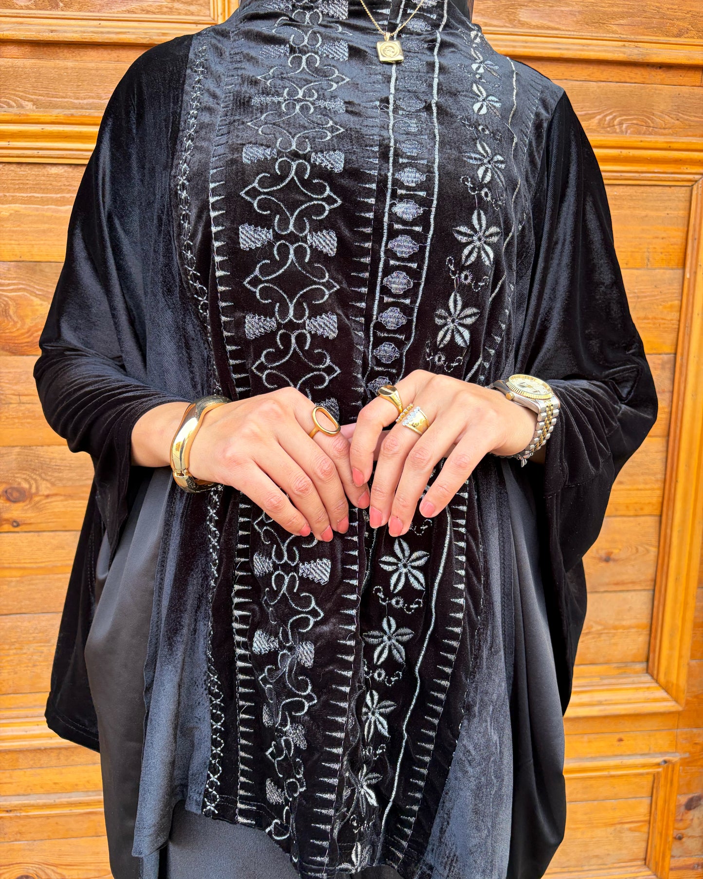 velvet embrodery set (black)