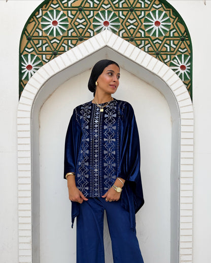 velvet embrodery set (navy)