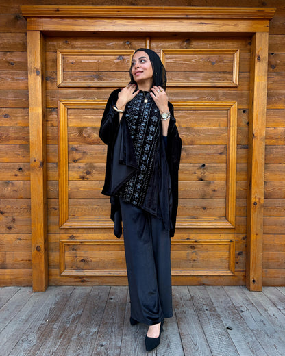 velvet embrodery set (black)