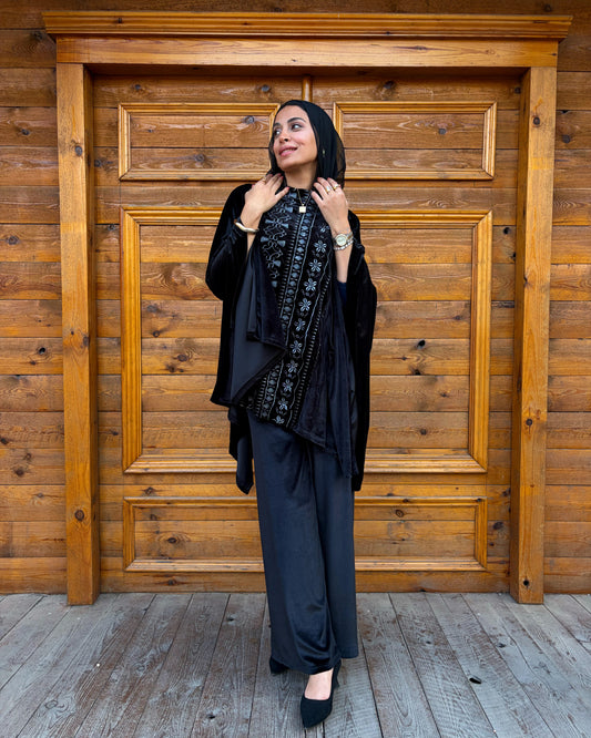 velvet embrodery set (black)