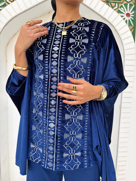 velvet embrodery set (navy)