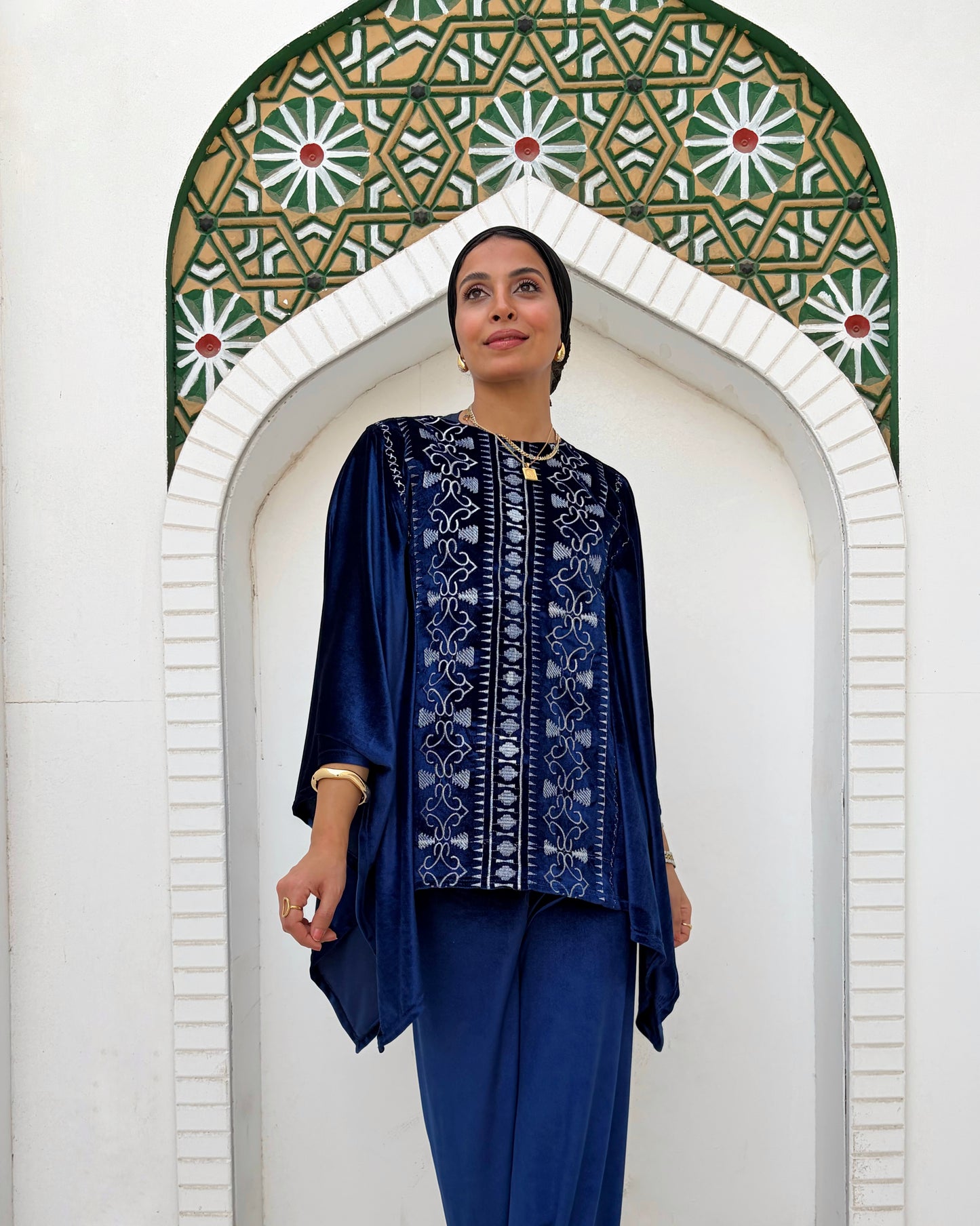 velvet embrodery set (navy)