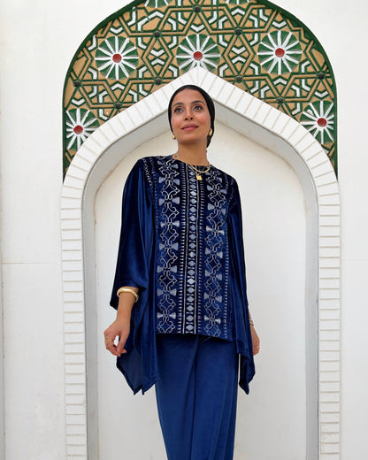 velvet embrodery set (navy)