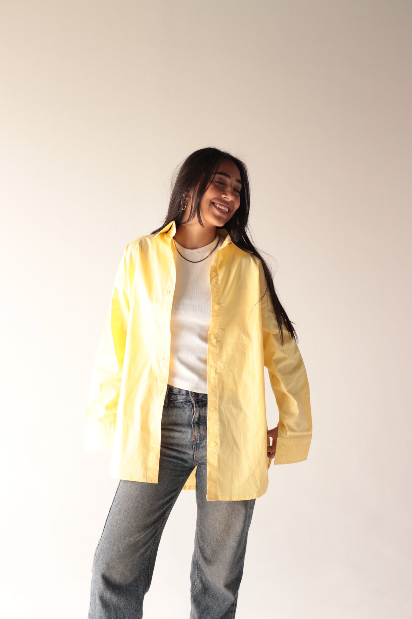 yellow oversize shirt