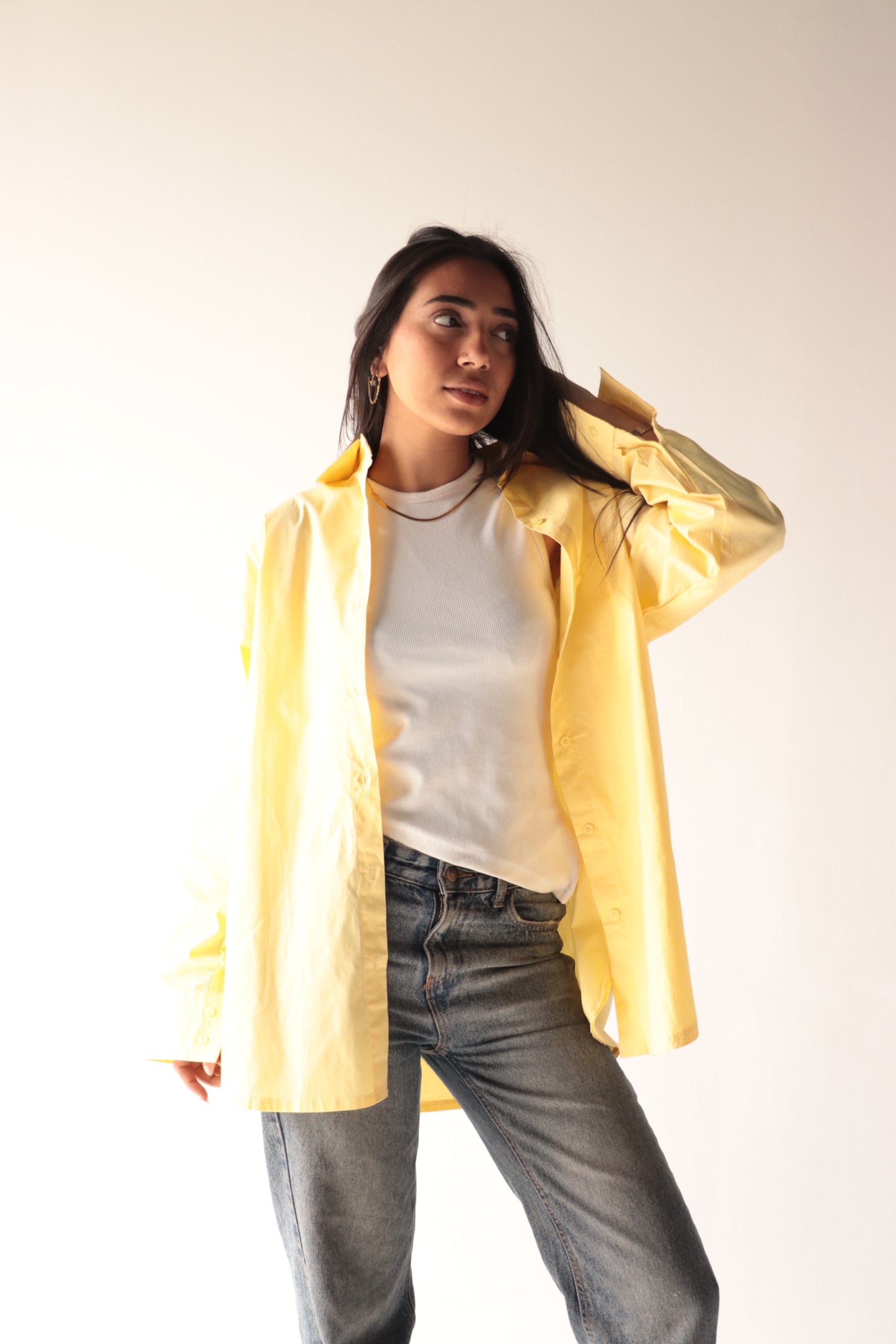 yellow oversize shirt