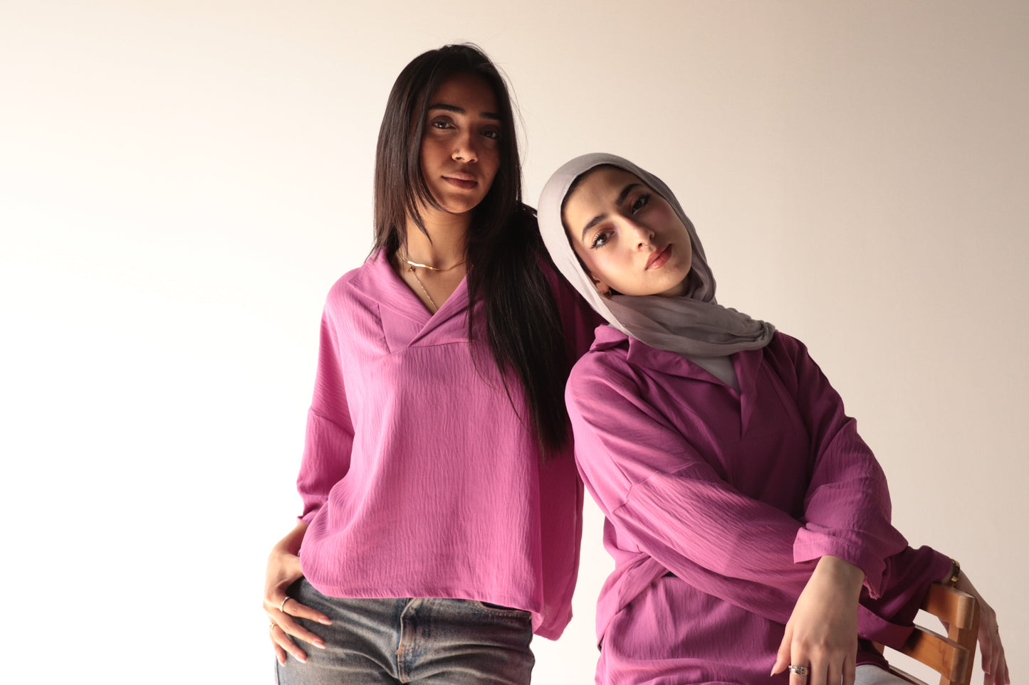 Croped purple crepe blouse