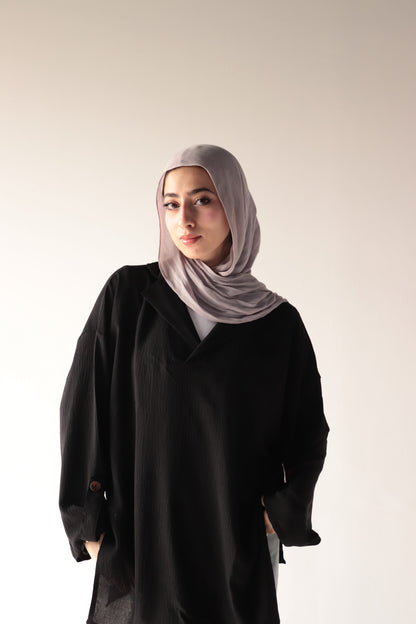 black crepe blouse