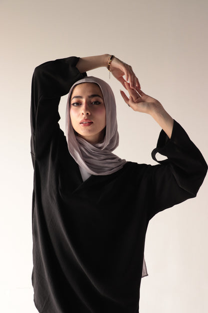 black crepe blouse