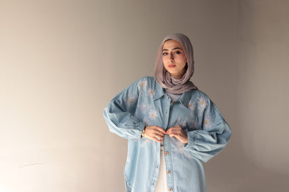 denim embrodery shirt