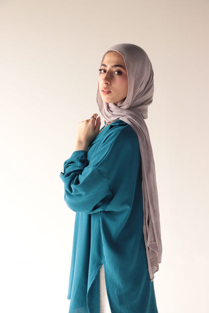 blue-cobalt crepe blouse