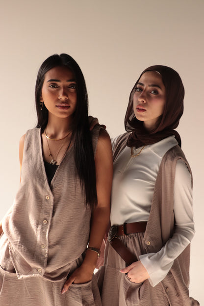 bohimi vest linen set