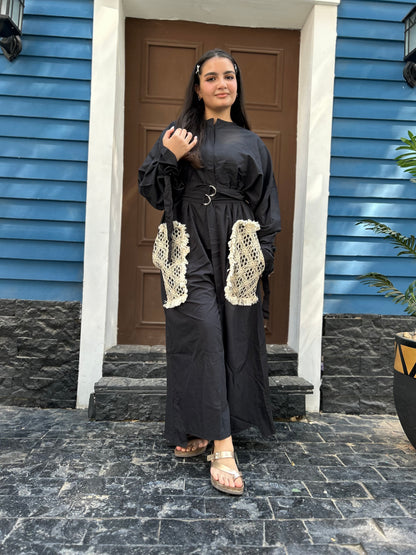 jumpsuit with lace  pocket