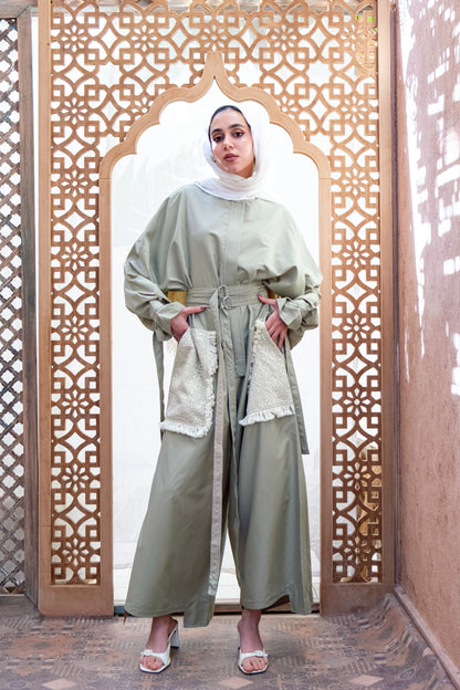 jumpsuit with lace  pocket